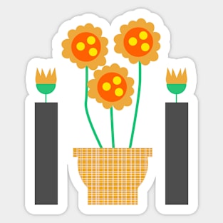 Retro houseplants Sticker